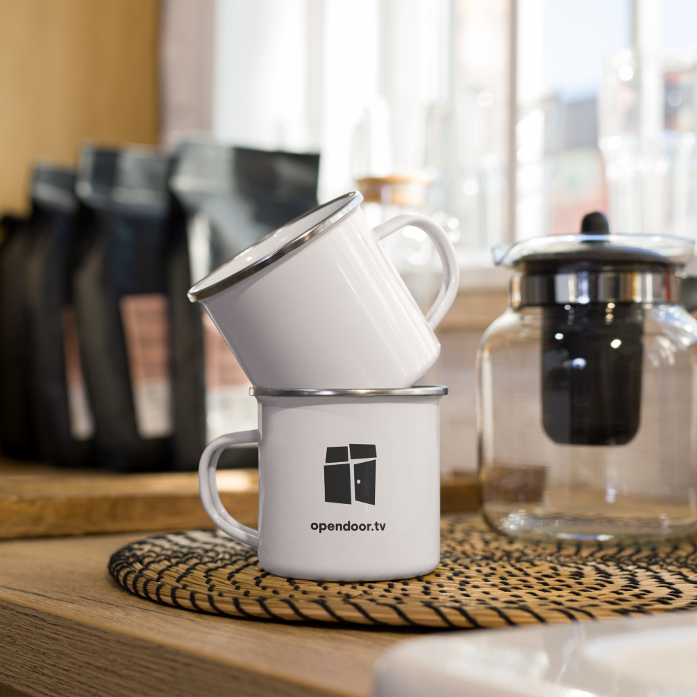 Open Door Enamel Mug (Camper Mug)
