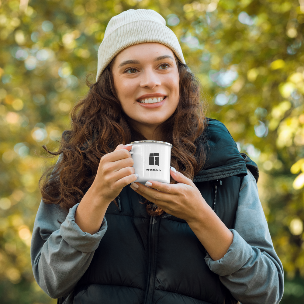 Open Door Enamel Mug (Camper Mug)